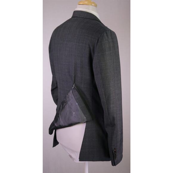Moschino Couture Gray Glen Plaid & Stripes Wool 2-Btn Suit Eu 52 - 42R New! - Picture 7 of 12